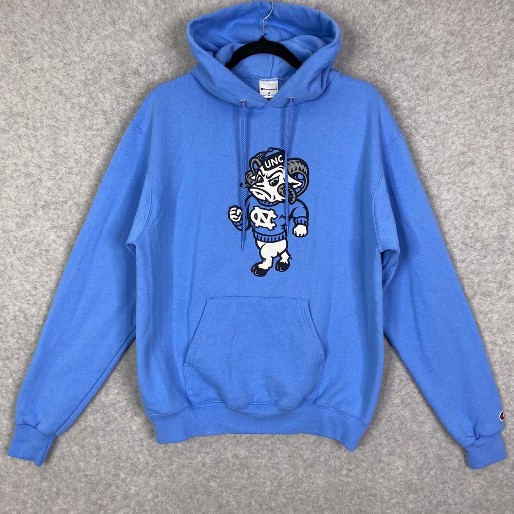 Champion Hoodie Mens M North Carolina Tar Heels Rameses Graphic UNC Pullover